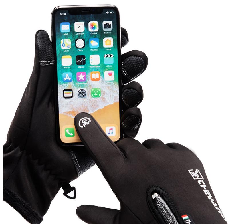 Factory wholesale winter touch screen bike gloves winter warm fleece lining cycling gloves waterproof zipper bike gloves