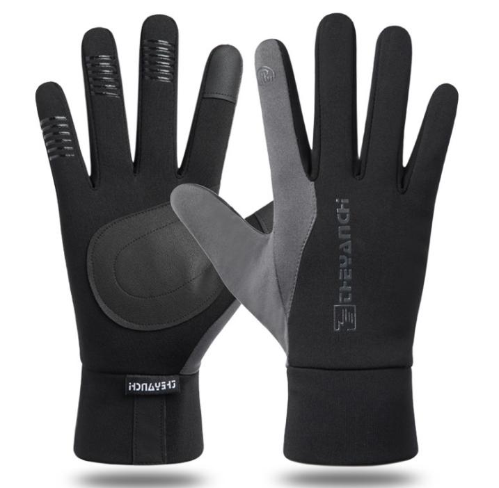 Factory wholesale winter warm touch screen bike gloves outdoor full finger cycling gloves custom winter motorcycle gloves