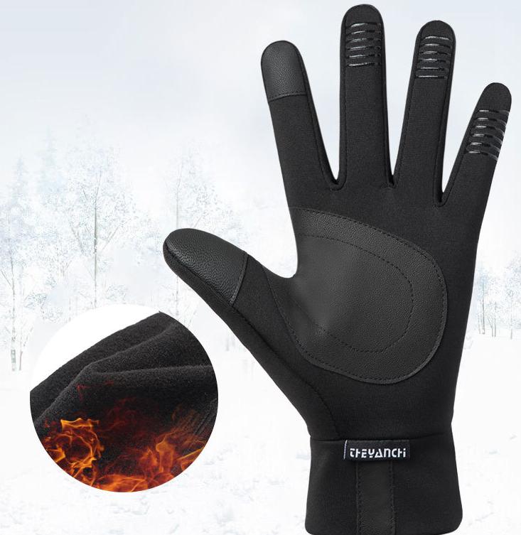 Factory wholesale winter warm touch screen bike gloves outdoor full finger cycling gloves custom winter motorcycle gloves