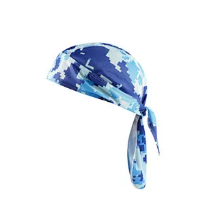 Sweat Wicking Pirate tie back cycling head wrap Quick Dry Breathable skull Cap Dew Rag Silky Durag Motorcycle Cycling Beanie Cap
