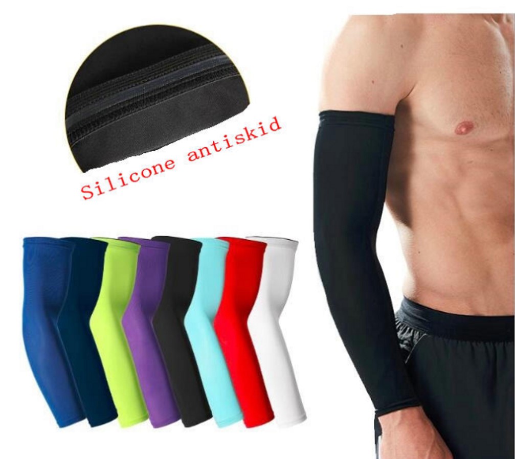 Wholesale Men Women Compression Arm Sleeves Basketball Tennis Running Cycling Arm Sleeves Fitness Bike UV Protection Arm Sleeves