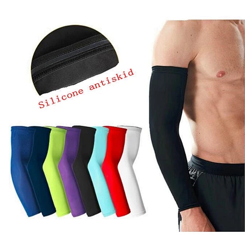 Wholesale Men Women Compression Arm Sleeves Basketball Tennis Running Cycling Arm Sleeves Fitness Bike UV Protection Arm Sleeves