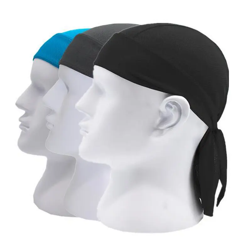 Factory Wholesale Quick Dry Breathable Dew Rag Sweat Wicking Doo Pirate Hat Silky Durag Cuctomize Cycling Motorcycle Beanie Cap