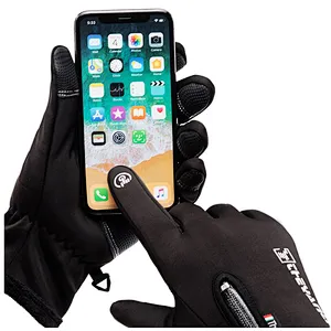 Factory wholesale winter touch screen bike gloves winter warm fleece lining cycling gloves waterproof zipper bike gloves