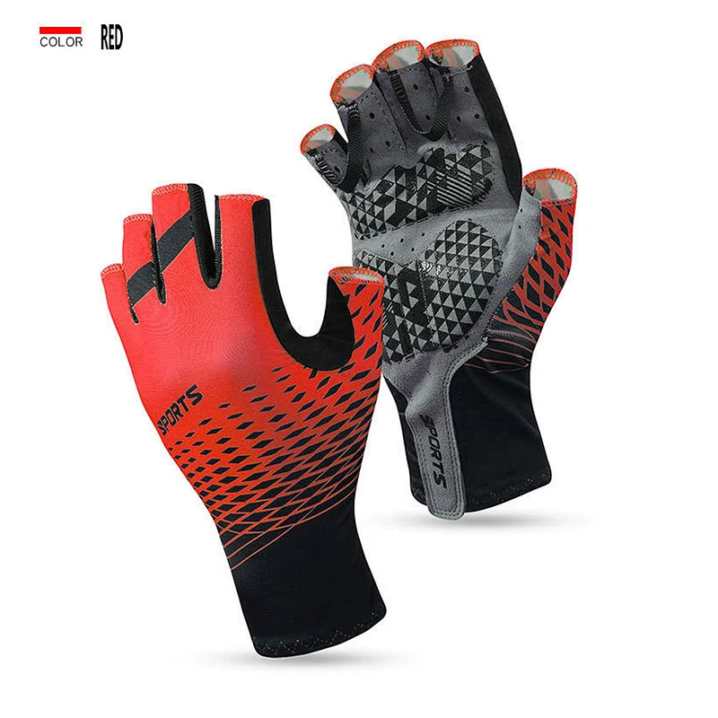 Factory wholesale summer half finger cycling gloves breathable cooling sun protection bike gloves custom antiskid cycling gloves
