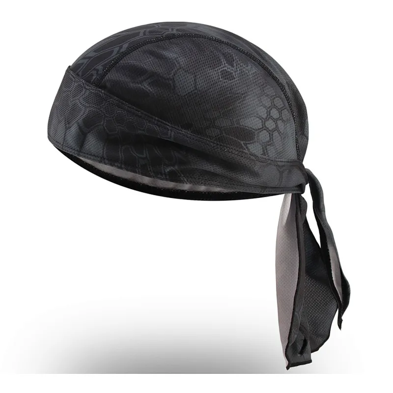 Breathable Pirate Hat Sweat wicking tie back Silky Dug cycling head wrap Quick Dry Motorcycle Cycling Beanie Cap Dew Rag