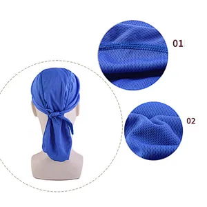 Sweat Wicking Pirate tie back cycling head wrap Quick Dry Breathable skull Cap Dew Rag Silky Durag Motorcycle Cycling Beanie Cap