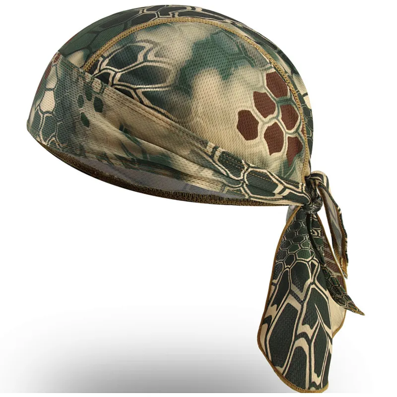 Breathable Pirate Hat Sweat wicking tie back Silky Dug cycling head wrap Quick Dry Motorcycle Cycling Beanie Cap Dew Rag
