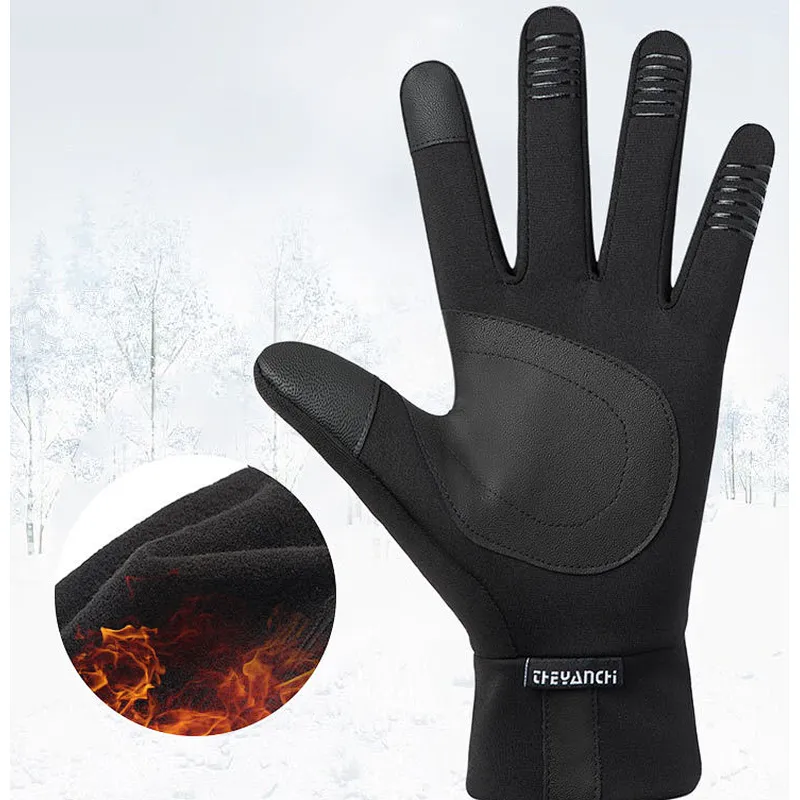 Factory wholesale winter touch screen bike gloves winter customize warm cycling gloves waterproof bike gloves