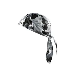 Sweat Wicking Pirate tie back cycling head wrap Quick Dry Breathable skull Cap Dew Rag Silky Durag Motorcycle Cycling Beanie Cap