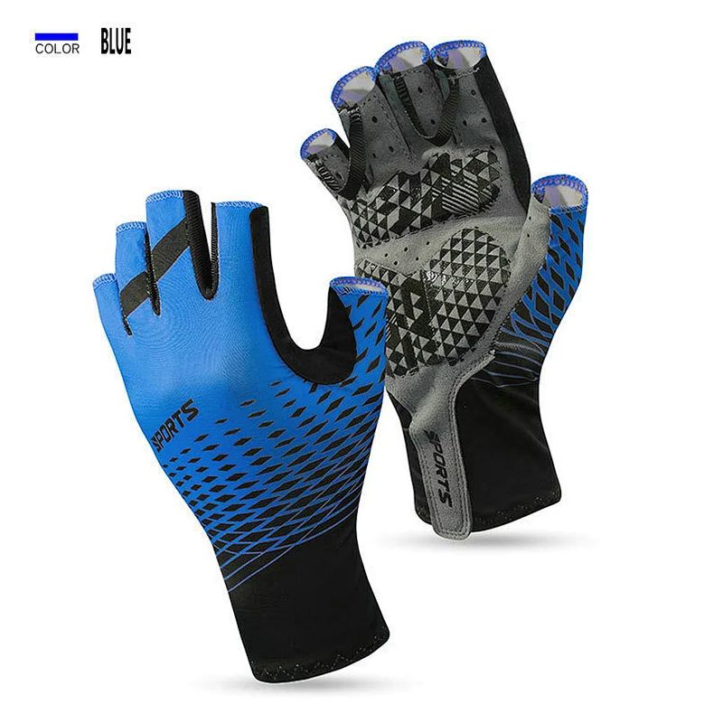 Factory wholesale summer half finger cycling gloves breathable cooling sun protection bike gloves custom antiskid cycling gloves