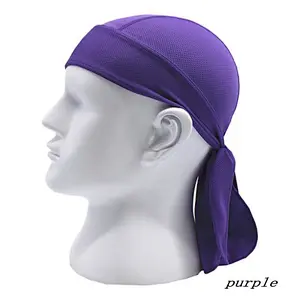 Factory Wholesale Quick Dry Breathable Dew Rag Sweat Wicking Doo Pirate Hat Silky Durag Cuctomize Cycling Motorcycle Beanie Cap