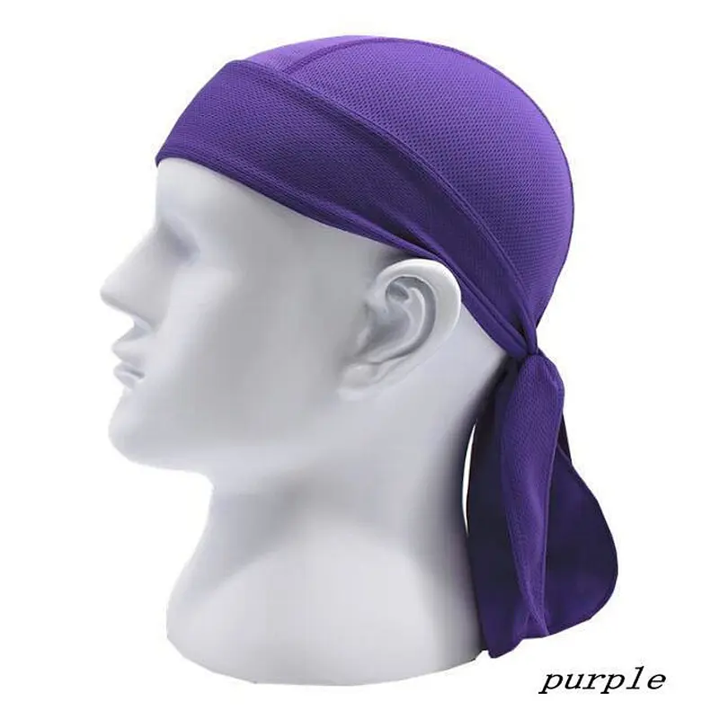 Factory Wholesale Quick Dry Breathable Dew Rag Sweat Wicking Doo Pirate Hat Silky Durag Cuctomize Cycling Motorcycle Beanie Cap