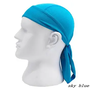 Factory Wholesale Quick Dry Breathable Dew Rag Sweat Wicking Doo Pirate Hat Silky Durag Cuctomize Cycling Motorcycle Beanie Cap