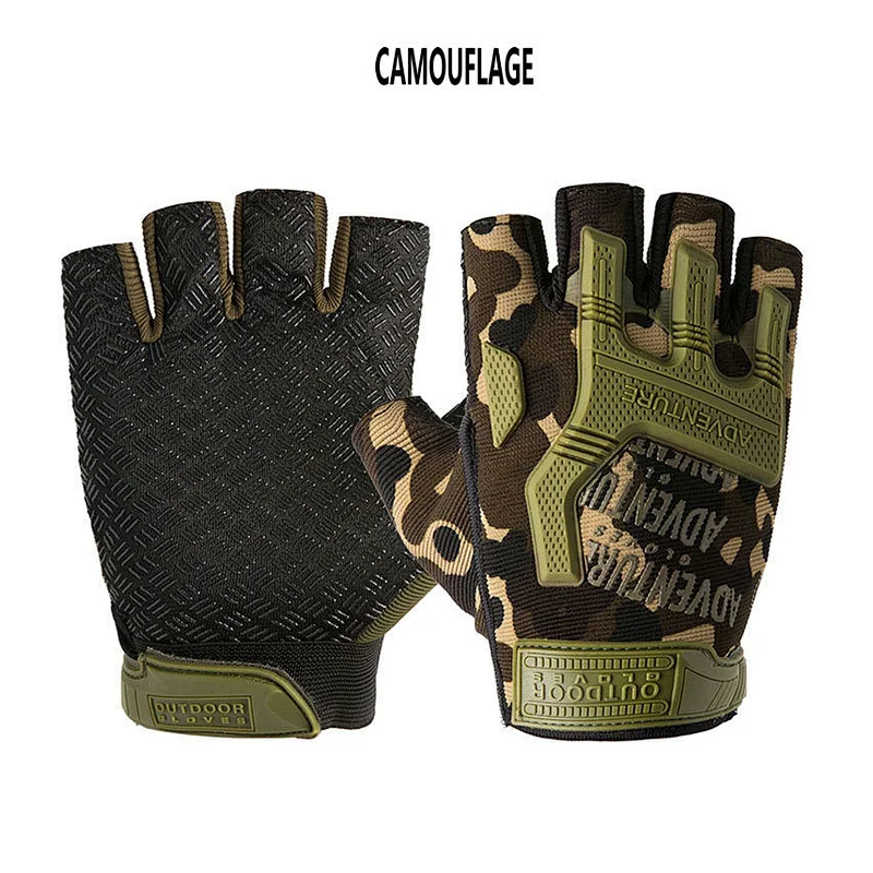 Wholesale Breathable Anti-Slip Shock-Absorbing Cycling Gloves Half Finger Outdoor Adventure Tactical Gloves Bike Gloves