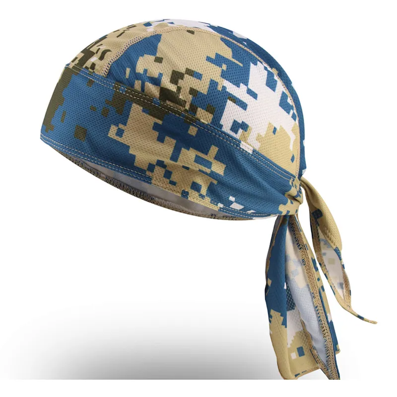 Breathable Pirate Hat Sweat wicking tie back Silky Dug cycling head wrap Quick Dry Motorcycle Cycling Beanie Cap Dew Rag