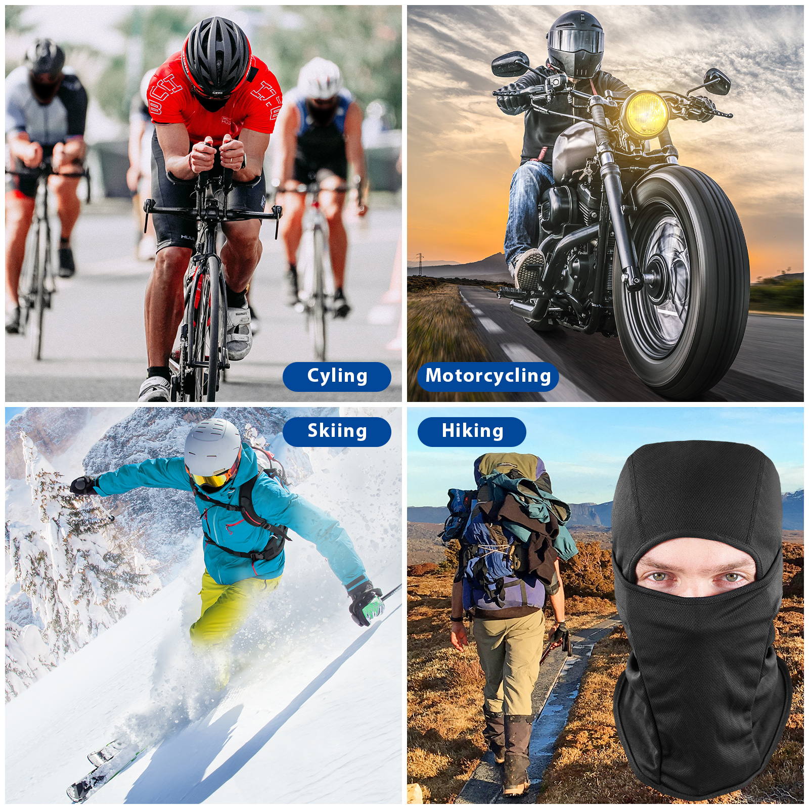Factory Wholesale Sun UV Protection Balaclava Ski Mask Men Women Bike Motorcycle Helmet Liner Customize Balaclava Face Mask