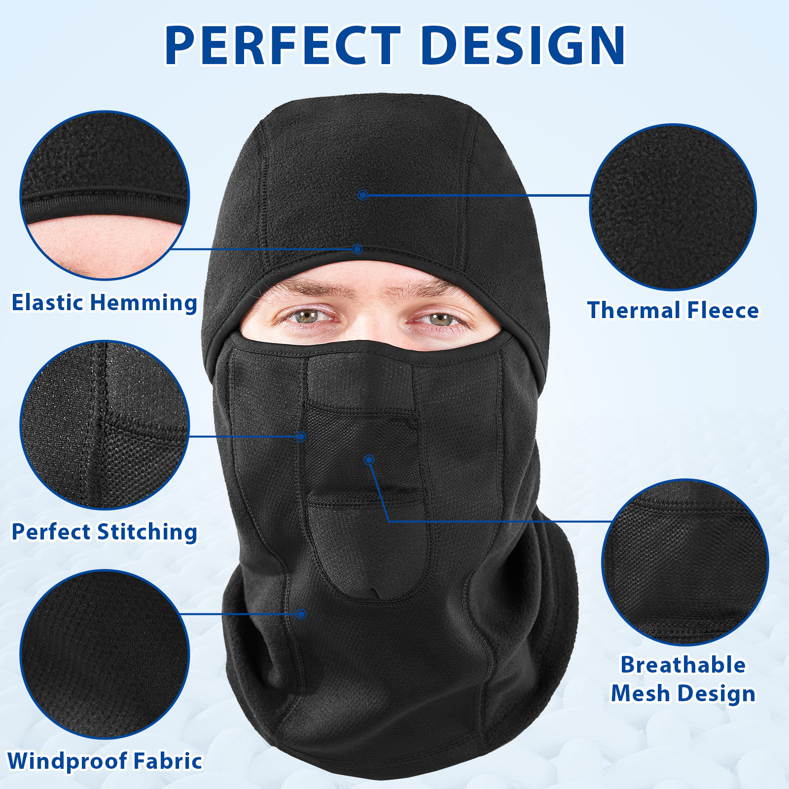 Factory Wholesale Winter Thermal Fleece Warm Balaclava Ski Mask Windproof Balaclava Face Mask For Motorcycle Cycling Outdoor