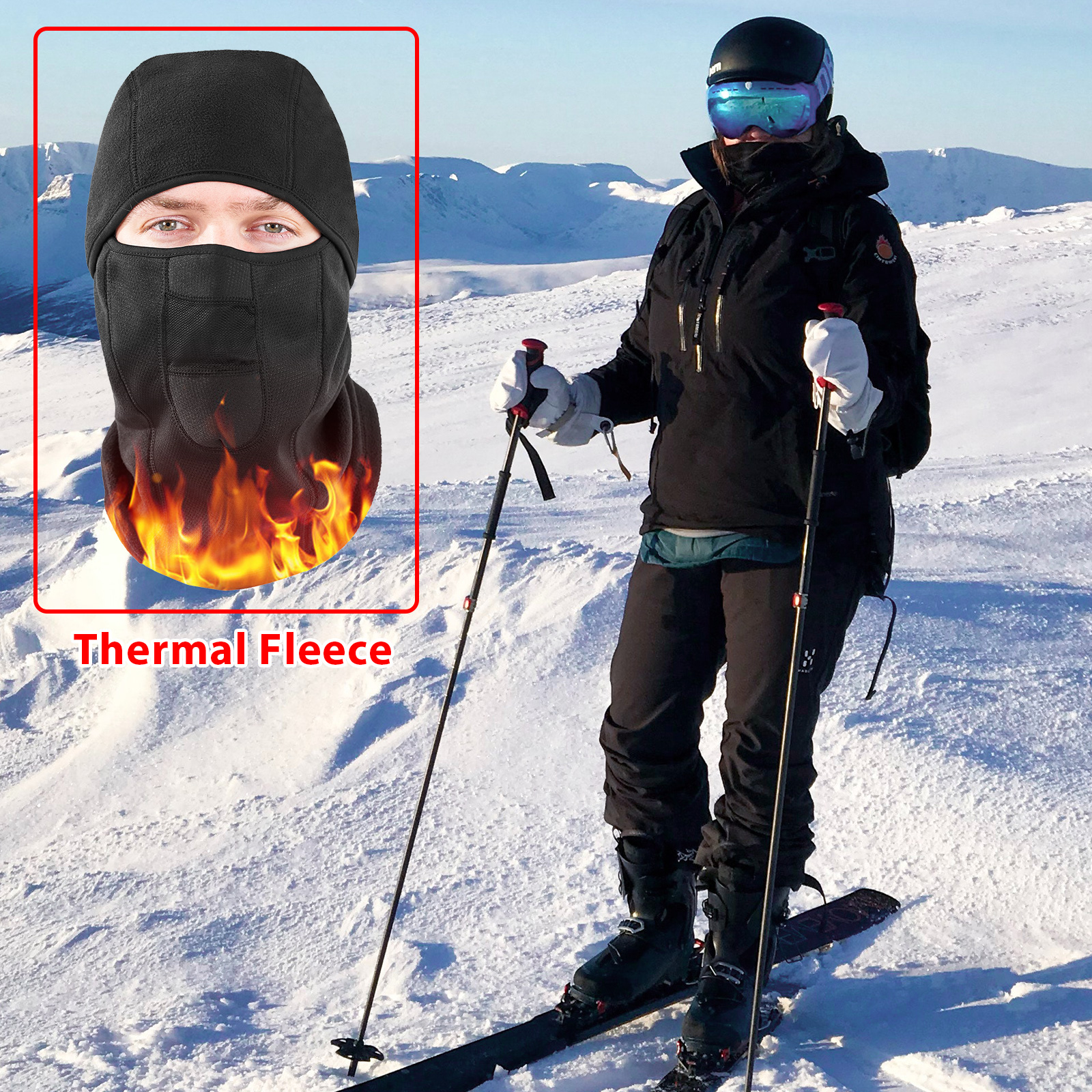 Factory Wholesale Winter Thermal Fleece Warm Balaclava Ski Mask Windproof Balaclava Face Mask For Motorcycle Cycling Outdoor