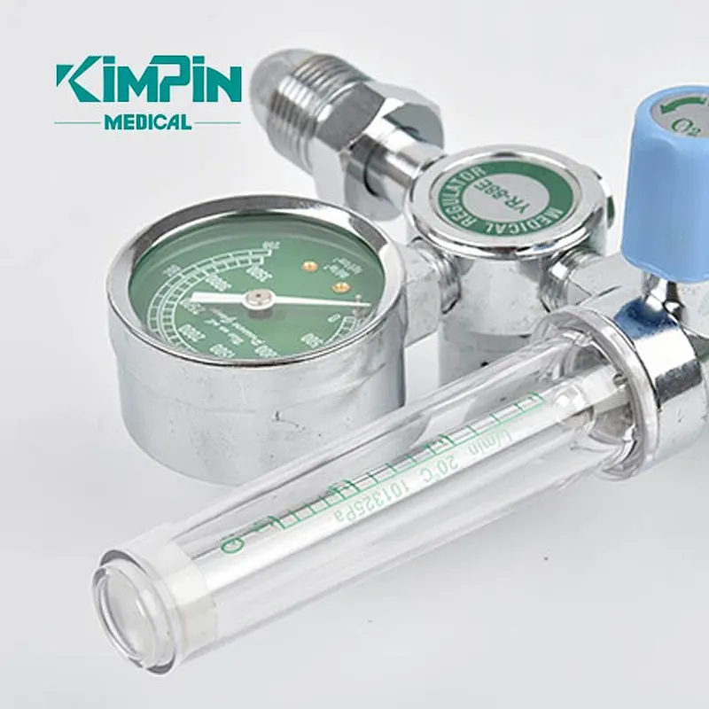 Oxygen Pressure Gas Regulator Inhaler O2 Pressure Reducer Oxygen Gauge Flow Meter, Buoy Type Male Thread and Tube