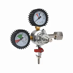 Brass Beverage CO2 Gas Regulator With Shut-Off Outlet Valve