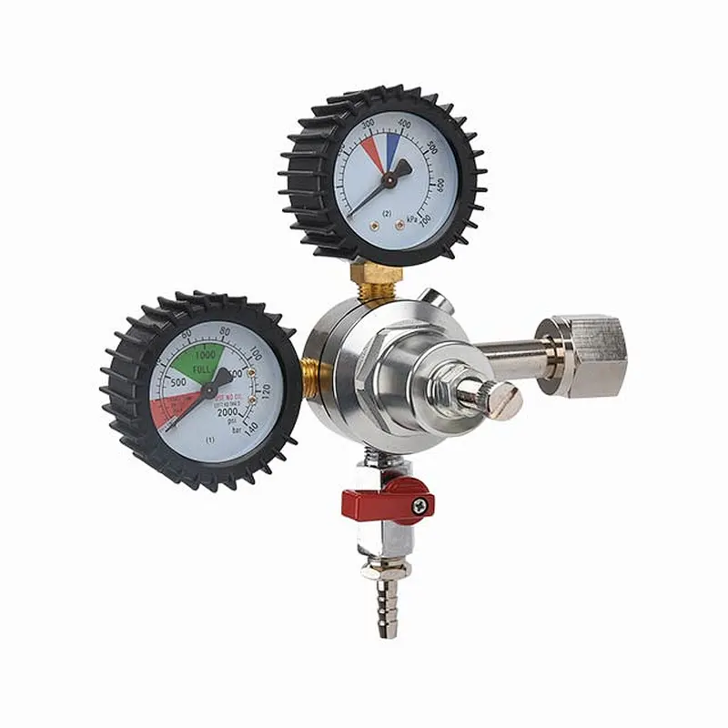 Brass Beverage CO2 Gas Regulator With Shut-Off Outlet Valve