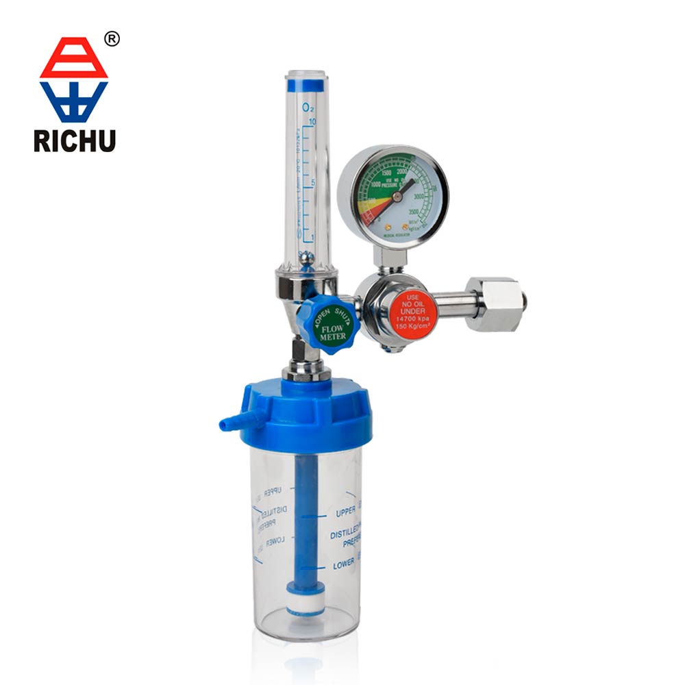 YR-86 Buoy Type Inhalator Pressure Gauge Pressure Reducing Valve Oxygen Cylinder Regulator W21.8 G3/4