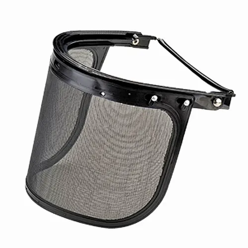 Safety steel mesh face shield visor, steel mesh Faceshield with PP plastic visor