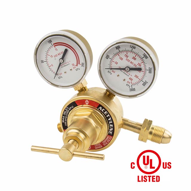 Victor Style 250 Series Medium Duty Single Stage UL Listed With 2 Gauges Acetylene Gas Regulator