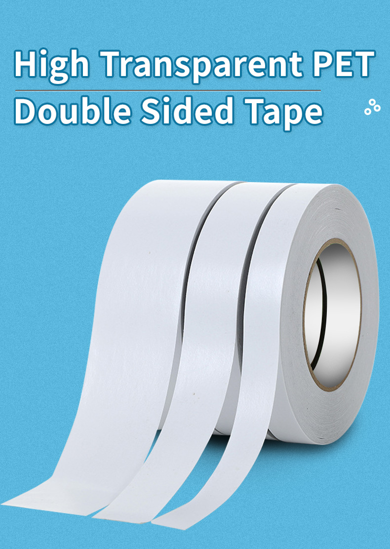 Water Acrylic Glue White Liner Polyester Film Clear Adhesive Double Sided Holding Pet Tape