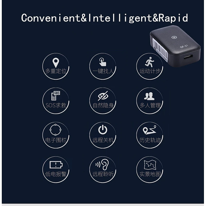 2021 New Mini Portable GF21 GPS Tracker For GPS+ AGPS+LBS+WIFI Real-Time Tracking GPS Tracker Drop shipping