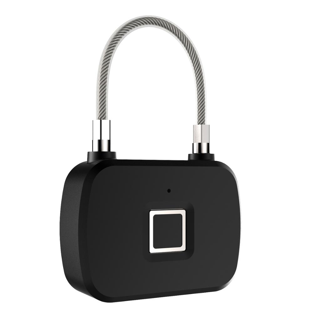 2019 New arrival L13 waterproof Electronic smart door lock fingerprint bike lock fingerprint padlock for luggage keyless