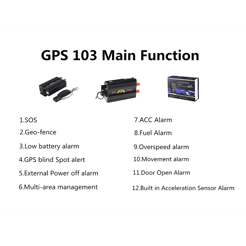 Amazon Hot Sell Coban 3G GPS 3G 103B TK 103 Car GPS Tracker With Shock Sensor / Door Open Alarm System