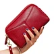 OEM PU leather small portable women wristlet purse fashion outdoor ladies clutch wallet phone wristlet handbag