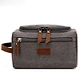 Custom Logo Portable Handle Traveling Waterproof Organizer Wash Bag Cosmetic Men Canvas Toiletry Bag