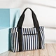 Factory custom hot sale fashion black and white strip ladys canvas handbag canvas bag woman
