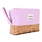 High Quality Customized Eco Friendly Chic Linen Cork Fabric Makeup Cosmetics Bags