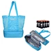 Custom large lightweight 2 in 1 tote mesh cooler beach bag