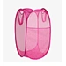 Fuyuan factory supplier large capacity foldable mesh laundry basket with double handle