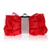 New Unique Design Fashion Ladies Party Bowknot Clutch Purse Soft Red Silk Small Handbag Diamond Luxury Fancy Evening Bag
