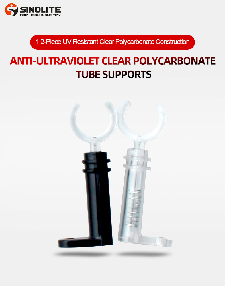 UV resistant polycarbonate tube support
