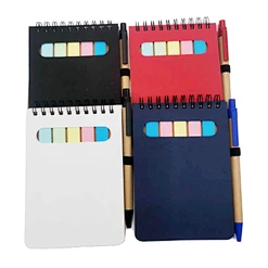 spiral notebook with pen leather
