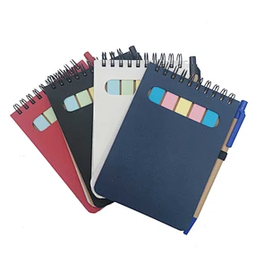 Spiral notebook with sticker & papertube pen