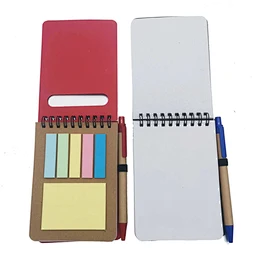 spiral notebook with pen leather