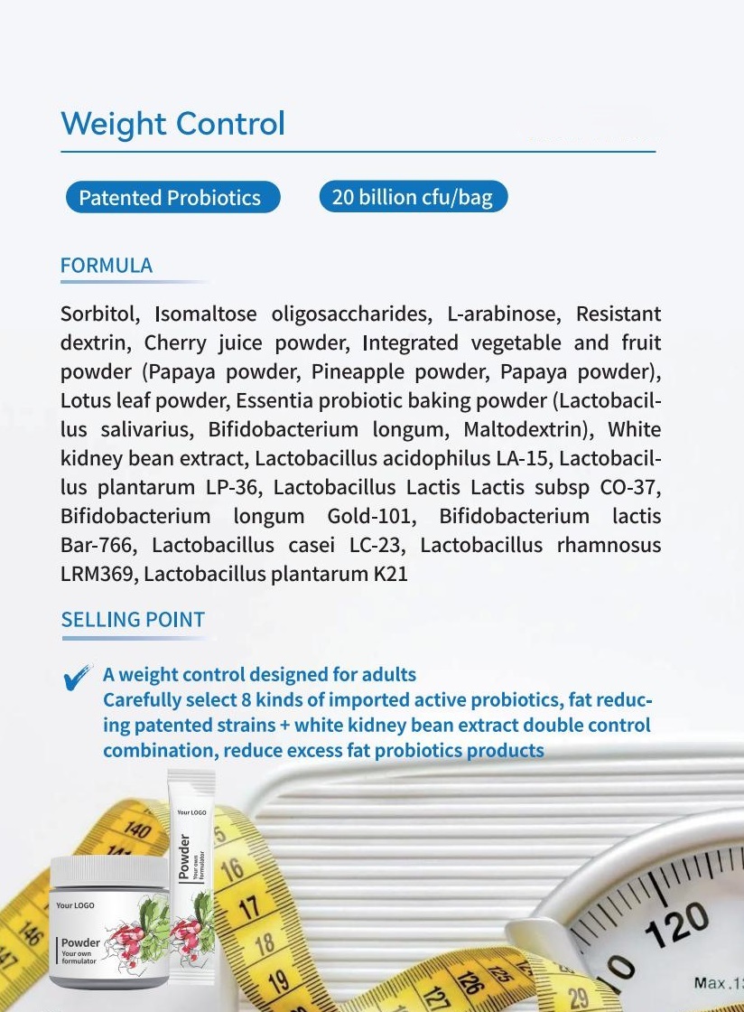 Patent 20 billion cfu/bag Probiotics Weight Loss Powder