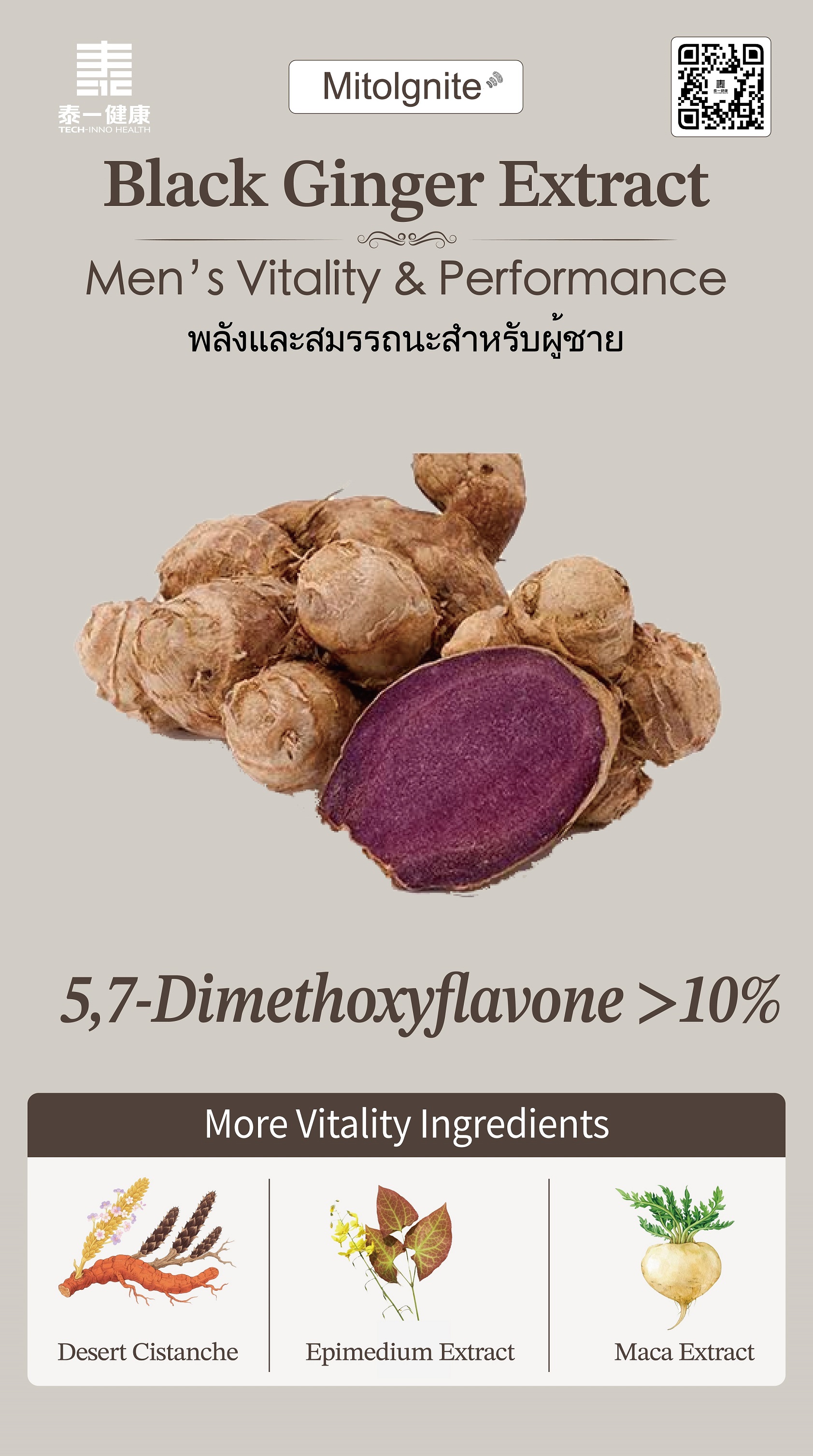 5, 7-Dimethoxyflavone Black Ginger Extract 