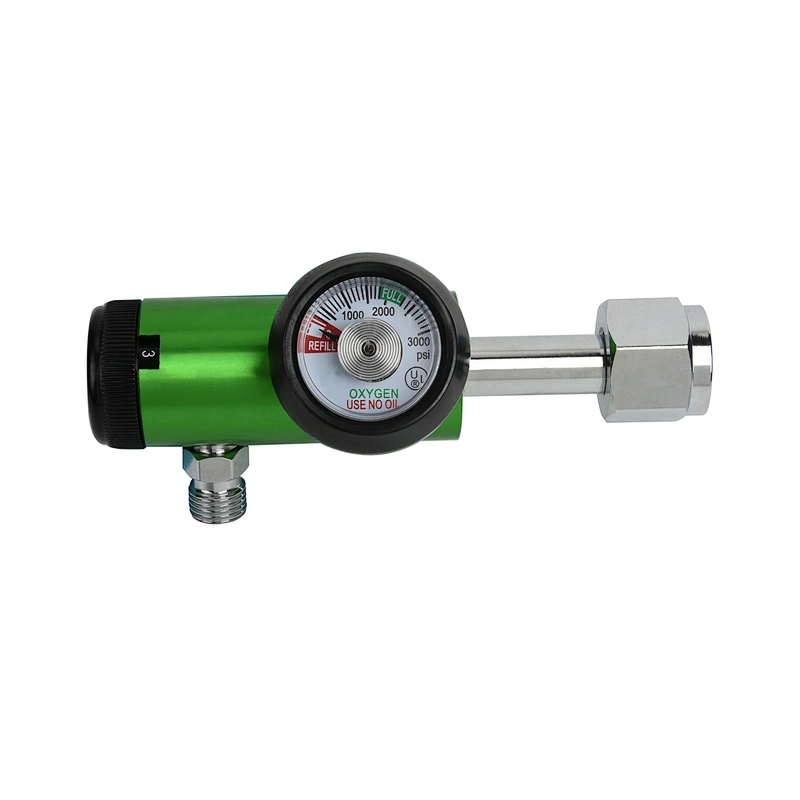 Medical Grade CGA 540 Oxygen Pressure Regulator With DISS or BARB Outlet