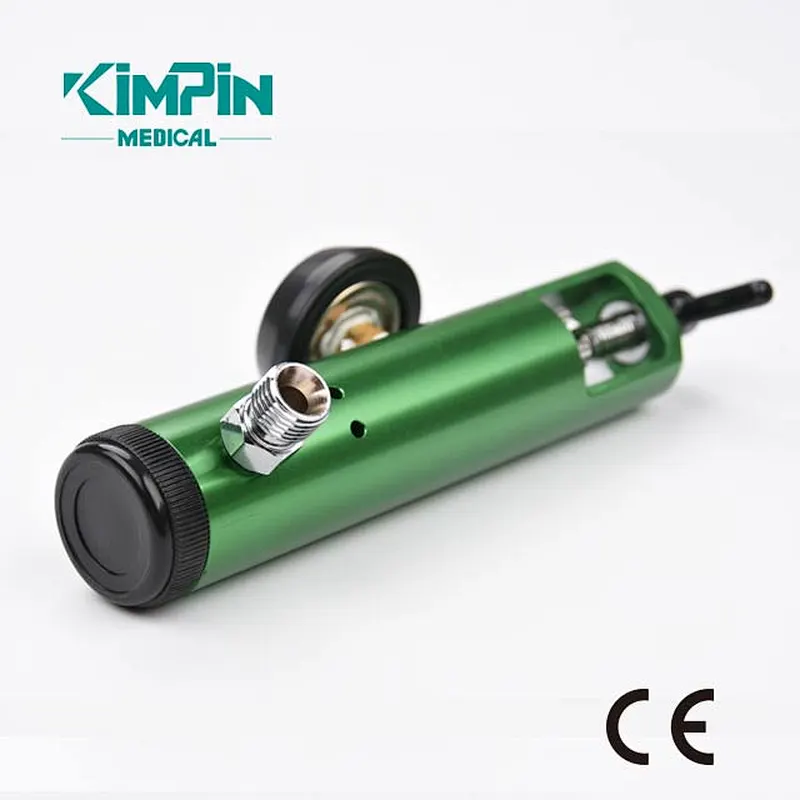 Medline Mini Oxygen Regulator, Latex Free, 0-15 Liters per Minute, 870 CGA Connection, Brass Sleeve