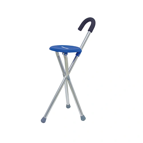 Aluminum Crutch Stool Old Man Walking Stick With High Quality Plastic Stool