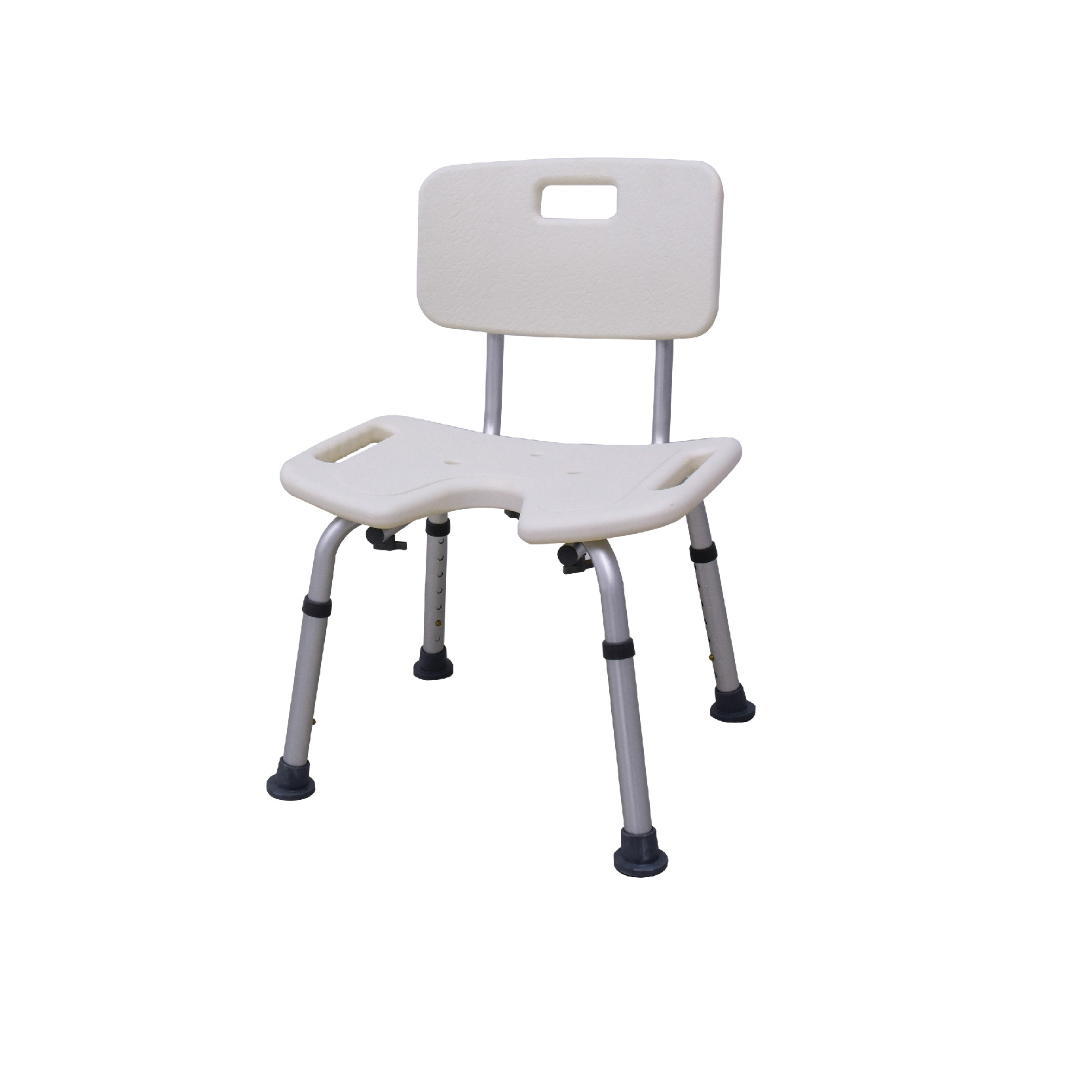 Adjustable Portable Bath Stool Tub Bench with Safety Seat, Removable Back and Arms, Medical Shower Chair for Elderly, Disabled, White